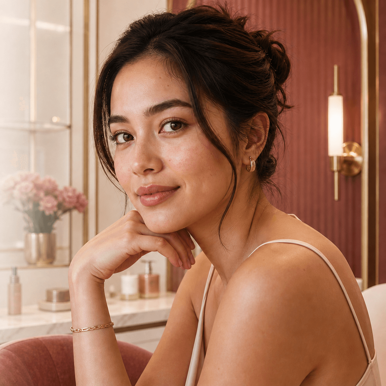 A warm editorial portrait in the Maison Amara consultation lounge